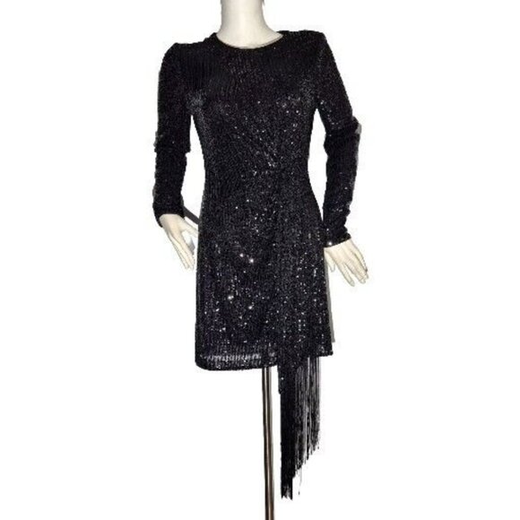 Bell Badgley Mischka Dress Women's Size 2 Sequin Sheath Dress Long sleeve (47) - Picture 1 of 11
